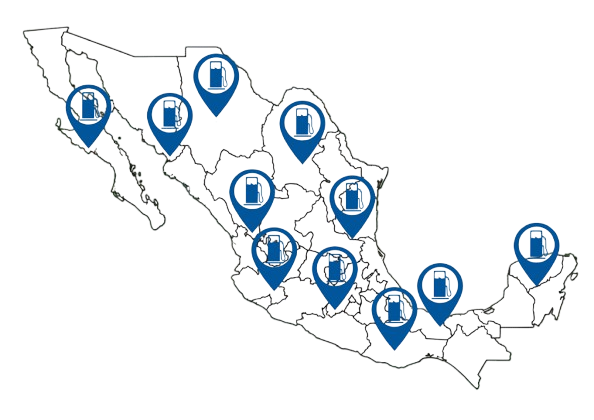 Mapa de estados con servicio